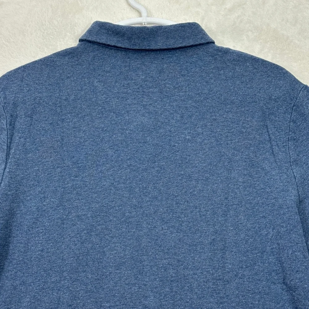 Banana Republic Polo Shirt Mens Large Blue Heathered Cotton Short Sleeve Logo